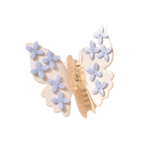 Blue Flower Butterfly Claw Clip