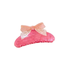 Sweetheart Bow' Pinks Claw Clip