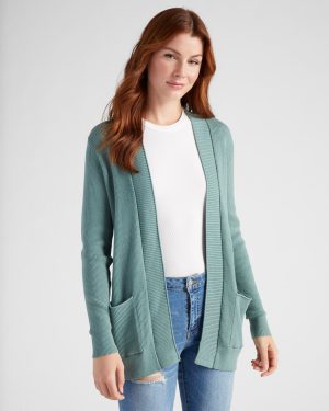 Open Front Pocket Cardigan