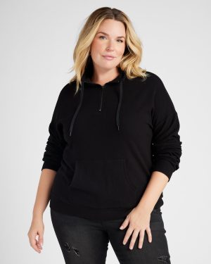 Plus Size Long Sleeve Half Zip Plush Pullover