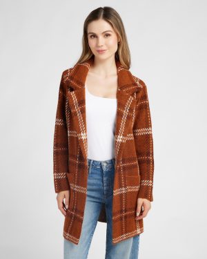 Plaid Sweater Coatigan