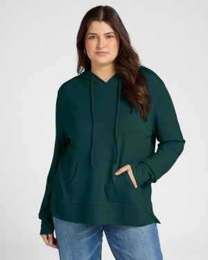 Plus Size Shoreline Hacci Pocket Hoodie