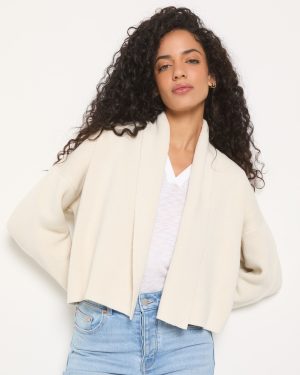 Stellar Cropped Drape Front Cardigan