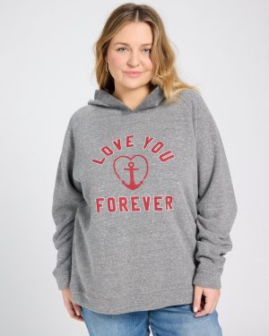 Plus Size Love You Forever Graphic Hoodie