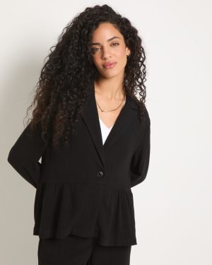 Cove Linen Peplum Blazer