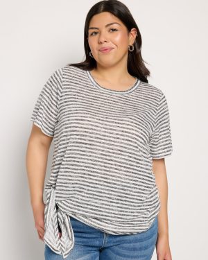 Plus Size Caty Side Tie Short Sleeve Tee