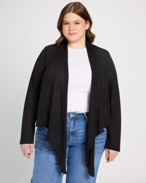 Plus Size Tie Front Cardigan