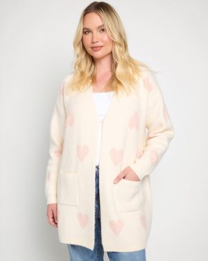Plus Size Long Pocket Cardigan
