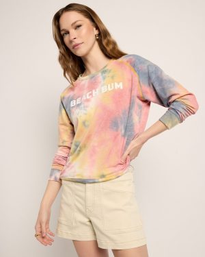 Beach Bum Tie Dye Graphic Pullover