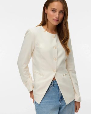 Drea Fitted Collarless Blazer