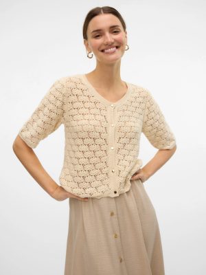 Short Sleeve Button Cardigan