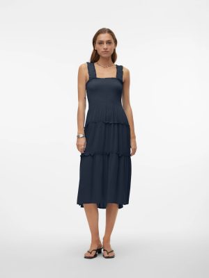 Solid Midi Dress