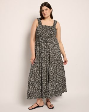 Plus Size Westbreeze Printed Smocked Maxi Dress