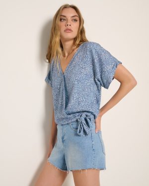 Surplice Short Sleeve Top