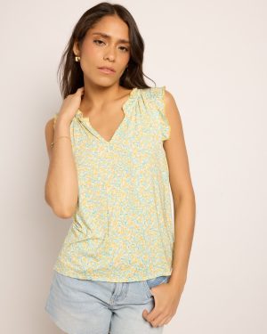 Macy Floral Ruffle Knit Top
