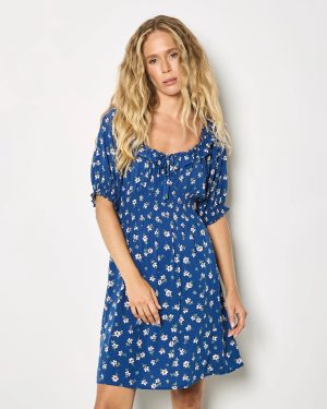 Floral Milkmaid Frill Mini Dress