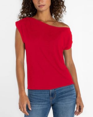 Asymmetrical Off Shoulder Top Knit Top