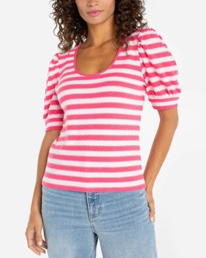 Scoop Neck Stripe Knit Top