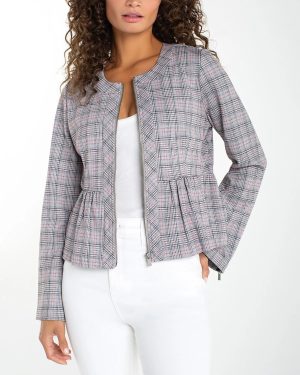 Zip Front Peplum Jacket