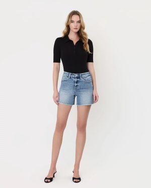 Mid Rise Midi Shorts
