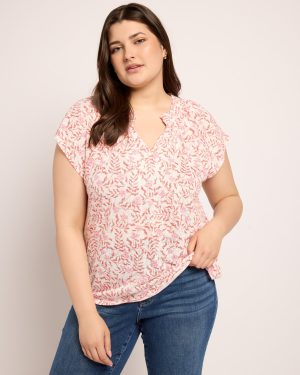 Plus Size Caty Ruffle Neck Top