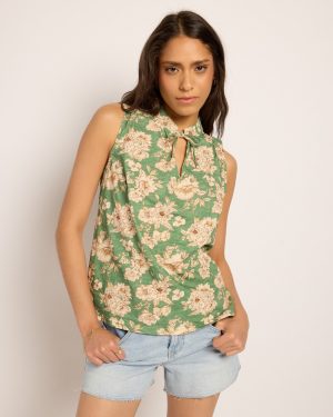 Ollie Printed V-Neck Sleeveless Top
