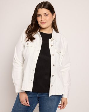 Plus Size Fit And Flare Trucker Jacket