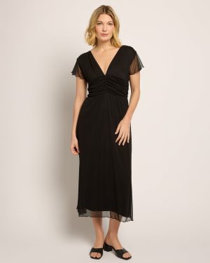 Deep V Midi Dress