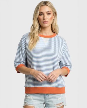 Stripe Contrast Sweatshirt