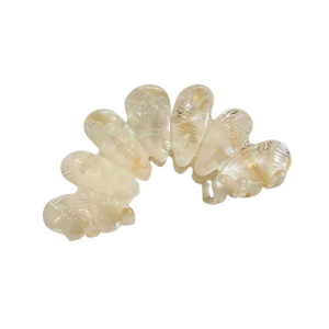 Wavy Half-Moon Claw Clip - White