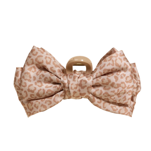 The Darling Effect Cheetah Satin Bow Claw Clip