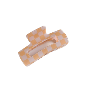 Checkered Open Rectangle Claw Clip