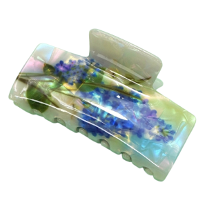 Floral Rectangle Claw Clip